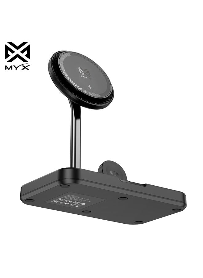 MYX TriFlux 3-in-1 Magnetic Wireless Fast Charger 15W | iOS/Android Compatibility | Smart Charging Technology - Image 3